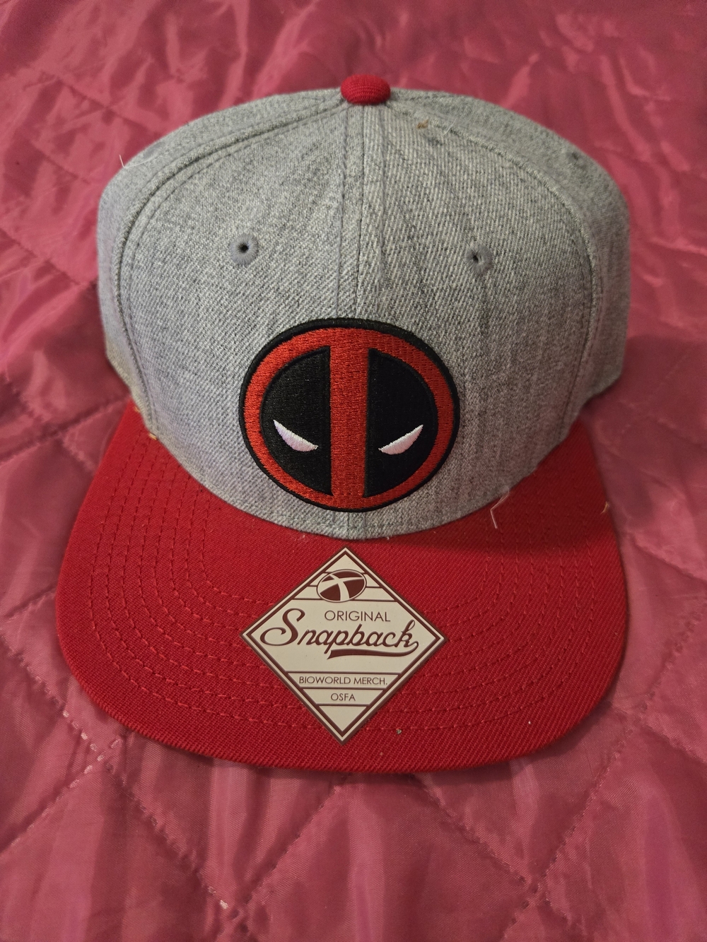 Marvel Deadpool Kids Snapback Hat - Red and Gray